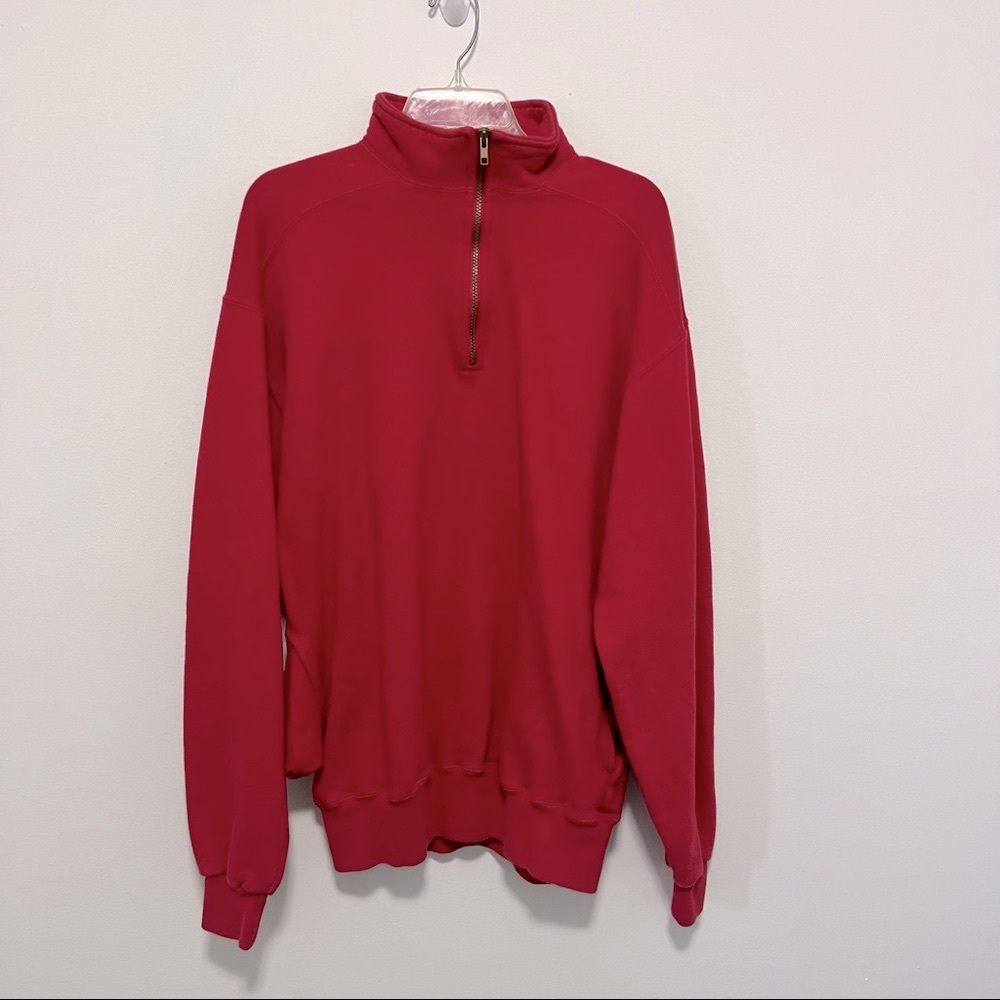 L.L bean Mens red half zip Sz TXL